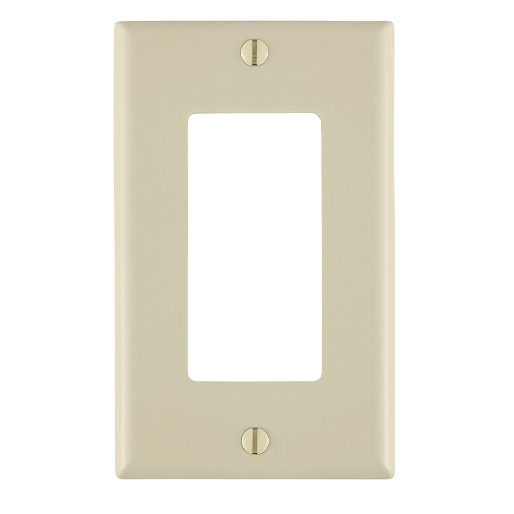 Product image for 1-Gang Decora/GFCI Device Wallplate, Standard Size, Thermoplastic Nylon, Light Almond