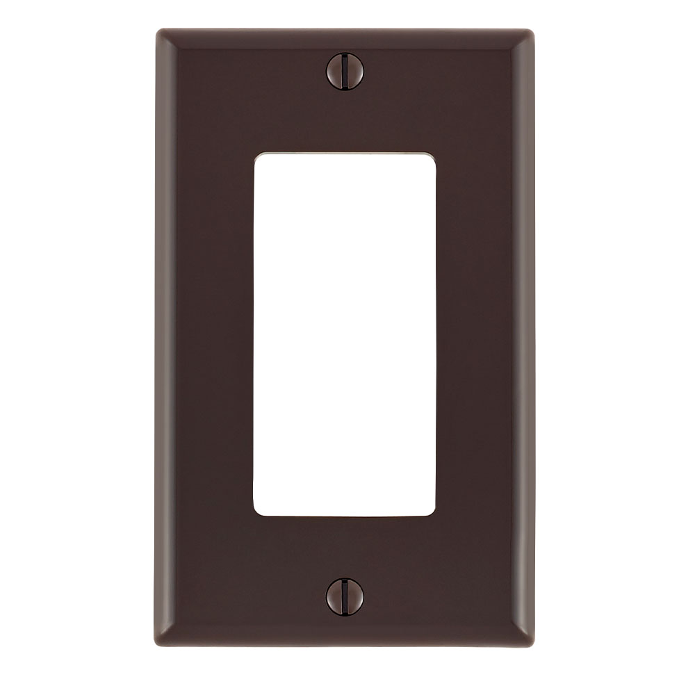 Product image for 1-Gang Decora/GFCI Device Wallplate, Standard Size, Thermoplastic Nylon, Brown