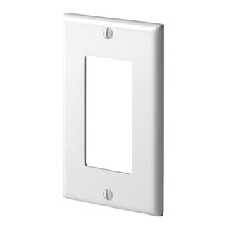 Product image for 1-Gang Decora/GFCI Device Wallplate, Standard Size, Thermoplastic Nylon, White