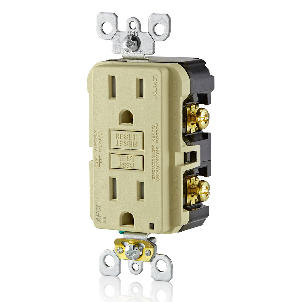 Product image for 15 Amp SmartlockPro® AFCI Receptacle/Outlet, Tamper-Resistant