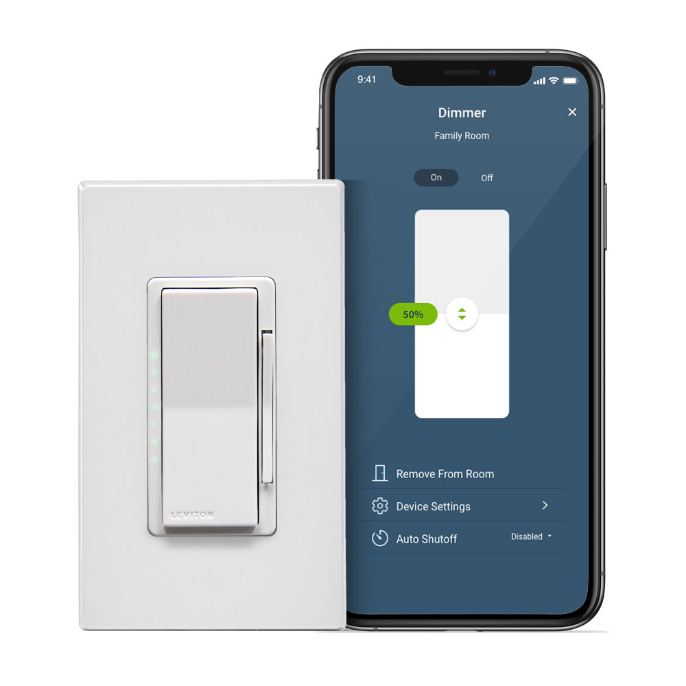 Product image for D26HD Decora Smart Dimmer Switch, Wi-Fi 2nd Gen, Neutral Wire Required