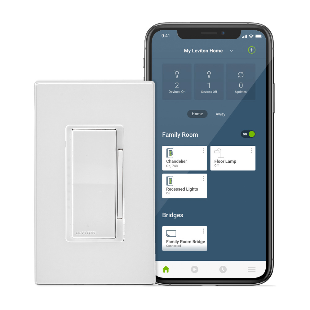Product image for No-Neutral Decora Smart Dimmer Switch, Requires MLWSB Wi-Fi Bridge