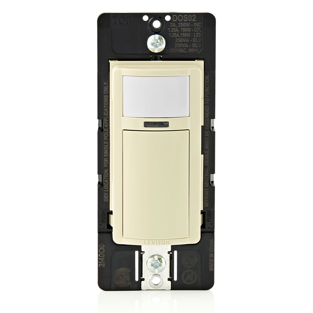 Product image for Decora Occupancy Motion Sensor Light Switch, Auto-On, 2A, Residential Grade, Single Pole