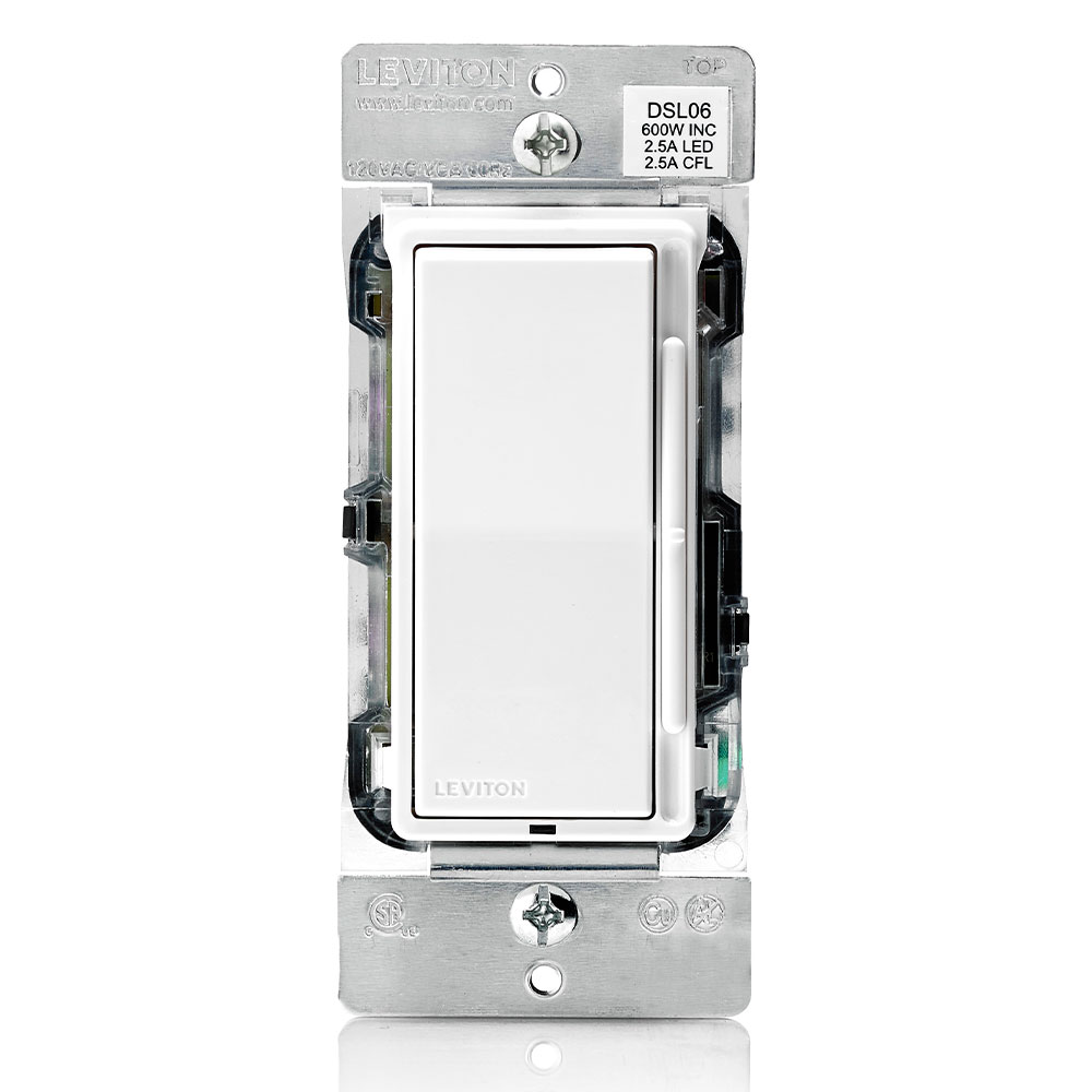 Product image for Decora Slide Dimmer Switch for Dimmable LED, Halogen and Incandescent Bulbs