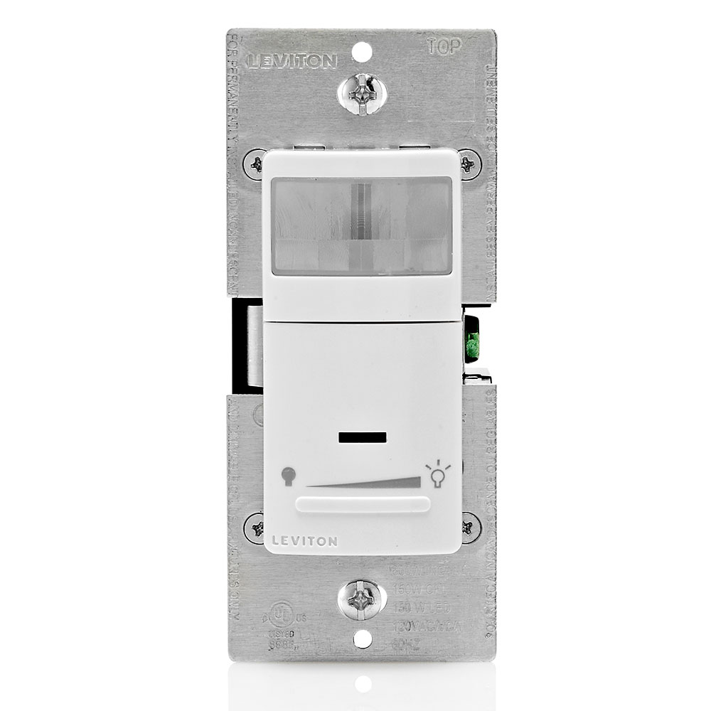 Product image for Decora Vacancy Motion Sensor In-Wall Dimmer, Manual-On, 2.5A, Single Pole or 3-way